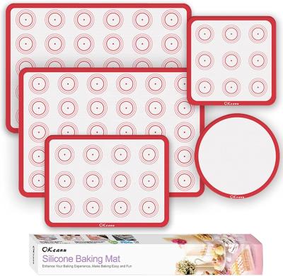 China Sustainable Professional Silicon Bake Mat Sheet Nonstick Silicone Baking Mat Set Reusable Round Silicone Baking Mat for sale