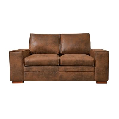 China Chesterfield SOFA Retro style antique leather living room two seater sofa sofa brown color couch for sale