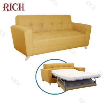 China Modern Foldable Yellow Sofa Fabric Couch Foam Folding Sofa With Bed Furniture Couch Beds Living Room Foldable Sofa With Bed Folding for sale