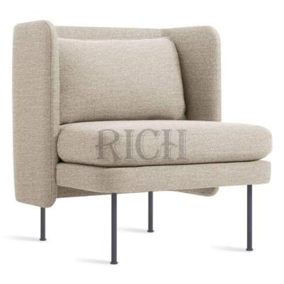 China Soft Luxury Modern Single Lounger Sofa Accent Modern Living Room Furniture Upholstered Golden Leg Leisure Chair for sale