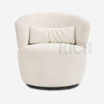 China Nordic White Faux Shearling Chair Shearling Chair Faux Loop Teddy Loop Fabric Swivel Modular Luxury Modular Faux Chair Nordic White Sheep Chair for sale