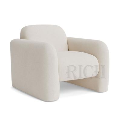 China Shearling chair shearling chair luxury white comfortable woolen upholstered loop sherpa reading chair loop teddy chair for sale