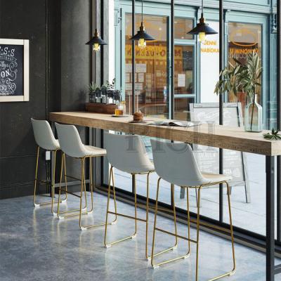 China Modern barstool kitchen bar counter stool contemporary leather umpire chair modern bar stool with gold leg PU leather barstool for sale