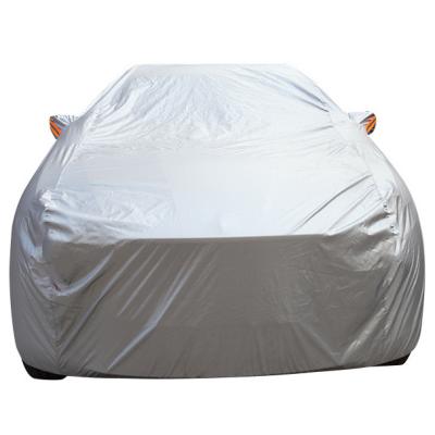 China Single Color with No Pattern Factory direct selling silver-coated cloth with ear sunscreen and rainproof full car sunshade for sale