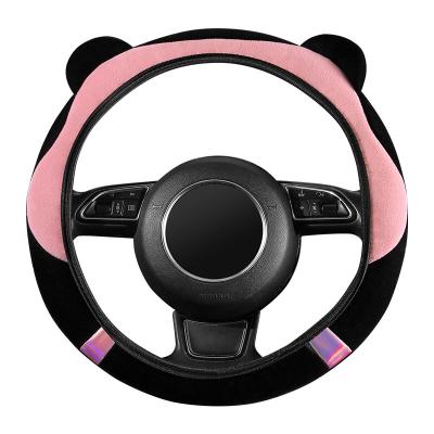 China Cute/Cartoon 2022 Winter Short Velvet Cute Cat Ears Car Steering Wheel Cover for sale