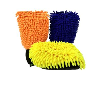 China Kitchen Car Wash and Wipe Car Double-Sided Chenille Gloves Coral Velvet Thickened Car Rag Sandwich Beauty Cleaning Tool for sale