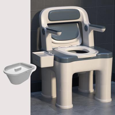 China Modern Plastic Movable Toilet Commode Chair With Armrest Movable Bedpan For Pregnant Women Older Adult for sale