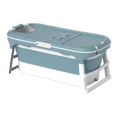 China 1.3m Free Folding Thicken Safety Adult Bathtub Household Portable Plastic Bathtub Baby Swimming Pool for sale