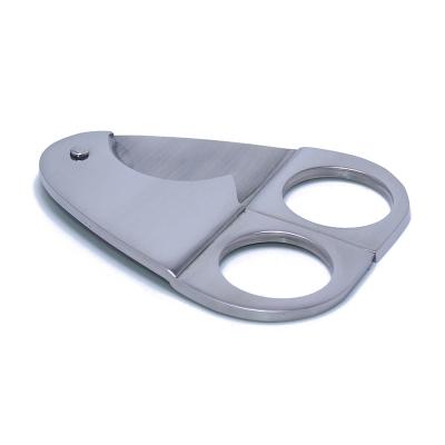 China Eco-friendly Triangular Cigar Cutter Stainless Steel Portable Double Edged Cigar Cutter Tool for sale