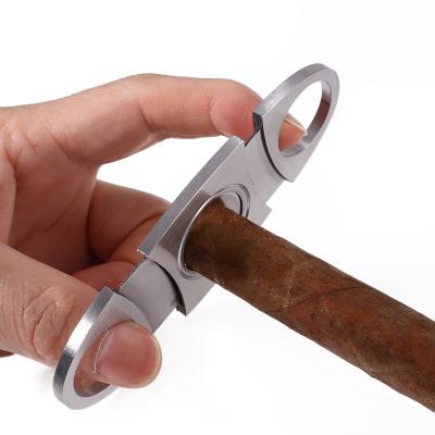 China Full Stainless Steel Eco - Friendly Cigar Scissor Cutter Double Blades for sale