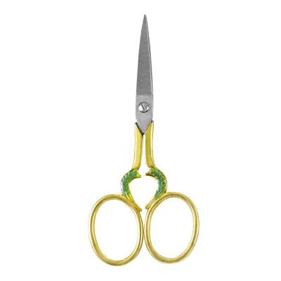 China Embroidery Vintage Household Classic Green Leaf Scissors Small for sale