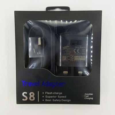 China Popular Home Wall Charger Plug Smart UK Power Adapter For Samsung S8 S9 With Original Type C Cable for sale