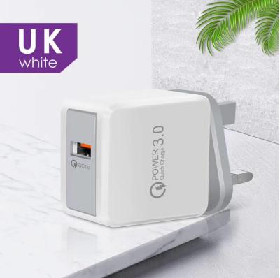 China Fast Mobile Phone Charging 3.1A US /EU/ UK Plug 1Port Usb Wall Charger For iPhone UK QC3.0 Plug Quick Charger for sale