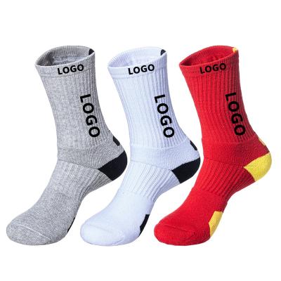 China Custom Sports Running Cycling Men Terry Sports Breathable Factory Elite Crew Basketball Socks for sale