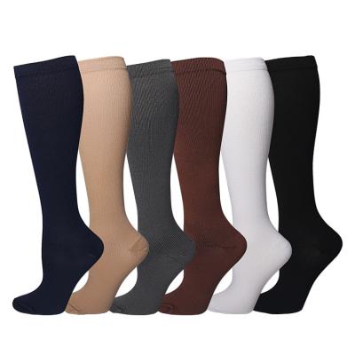 China Wholesale Breathable New Custom Design Medical Nylon Safety Unisex Comfortable Knee High Nurse Long Compression Socks for sale