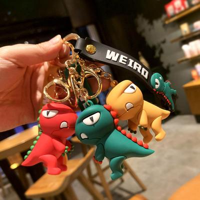 China Wholesale Cute Epoxy Three-Dimensional Bag Pendant Cute Kawaii Keychains Kawaii PVC Keychain Dinosaur Resin Key Chain for sale