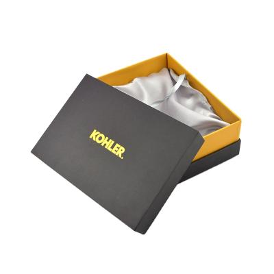 China Manufacturer Cheap Price Two Piece Handmade Satin Lining Lid Base Rigid Cardboard Box With Silk Fabric for sale