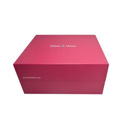 China Manufacturer Customize Handmade Carmine Magenta Jewelry Gift Packaging Box With Lid for sale