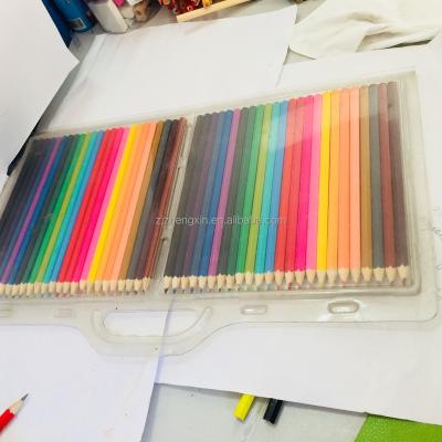 China 50 color color pencil set in pvc case with handle for kids round for sale