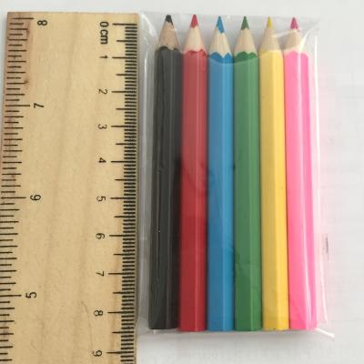 China 6pcs Computer Short Mini Colored Pencils In Notebook And One Mini PVC Pocket Pencils for sale