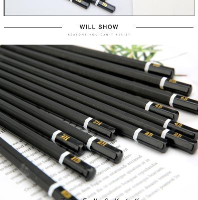 China office & Custom Standard School Pencil Graphite Drawing Pencil Bulk Wood Round Hex Triangle Pencil 2b for sale