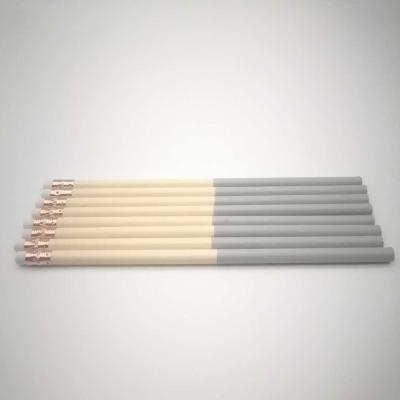 China Round milk color and gray color 2.0 HB pencil with eraser for sale