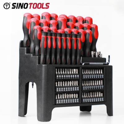 China 100pcs Plastic Precision Magnetic Screwdriver Bits Set General Home Tool With Stand Destornilladores juego profesional for sale