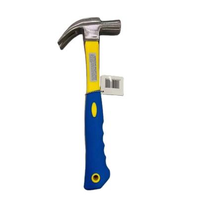 China Heavy Duty Forged Machinist Hammer Carbon Steel Fiberglass Skid Proof Handle Claw Nail Hammer for sale