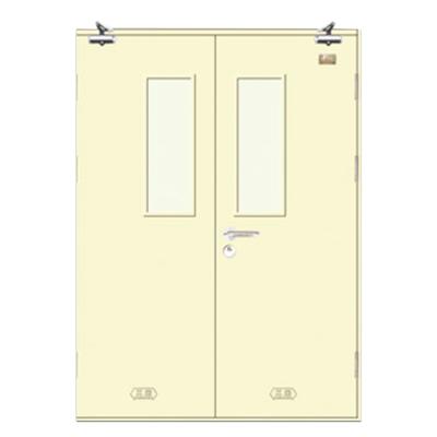 China Swing Interior Solid Wood Fire Door 2 Hour Double Leaf Door Fire Resistant Door for Hospital or Home for sale