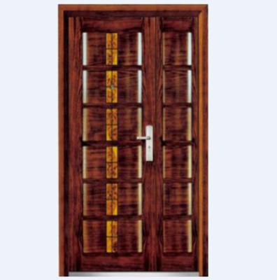 China Swing Bulletproof And Fireproof Turkey King Armored Steel Wood Security Door Design From China for sale