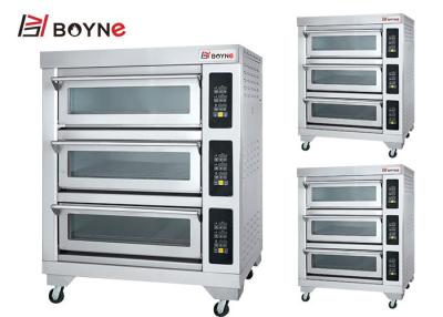 China Kommerzielle industrielle drei Behälter-Plattform Oven With Long Glass Electric 380v der Schicht-sechs zu verkaufen