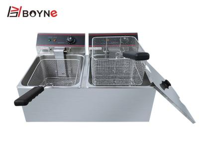 China Fried Chicken Fryer Double Oil-Materiaal van het Tank het Op zwaar werk berekende Restaurant Te koop