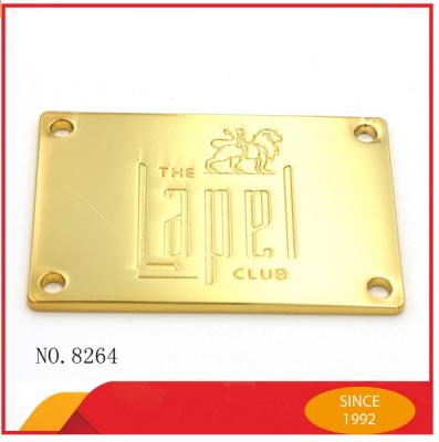 China Custom Handbag Metal Hardware Zinc Alloy Plate Die Casting Logo Badge for sale