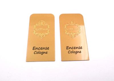 China Gold Metal Sticker Labels , Metal Embossed Labels Environment Protection for sale