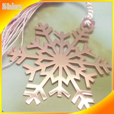 China Die Cuting Metal Christmas Ornaments , Brass Snowflake Ornaments Gold Plated for sale