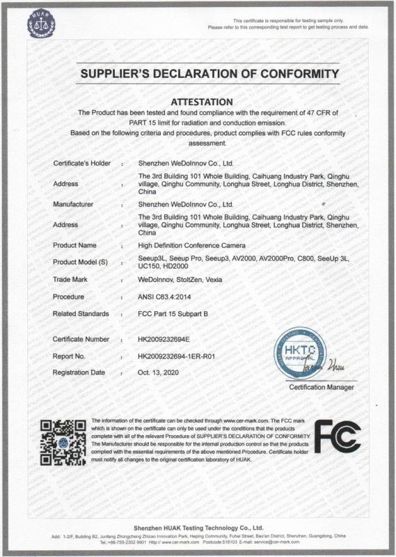 FCC - Shenzhen WeDoInnov Co., Ltd.