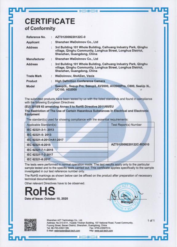 RoHS - Shenzhen WeDoInnov Co., Ltd.