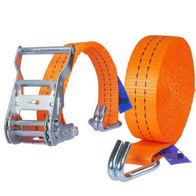 China For Trucks For Cargo GS 35mm Cargo 2T Lashing Strap Truck Ratchet Tie Down Belt Polyester for sale