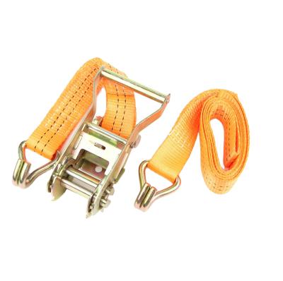 China For Mobile Devices GS Approved 35MM Ratchet Tie Down Strap With Double J-Hook For Cargo Control for sale