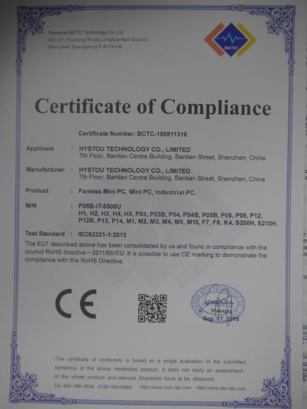 CE - Shenzhen Hystou Technology Co., Limited