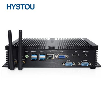 China HYSTOU Industrial Fanless PC I3 Win 10 XP Barebone Mini Assembled Desktop Computer for sale