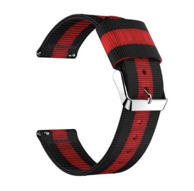 China 100pc/lot 20mm22mm slot nylon strap suitable for Samsung Galaxy watch4 S3 stripe nylon webbing strap 20mm/22mm for sale