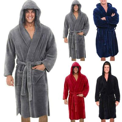 China Plush thermal pajamas 2021 new border men and women can be plush, warm, long-sleeved, hat, belt and comfortable pajamas for sale