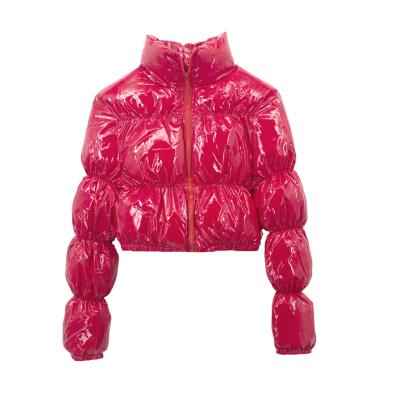 China Winter Bubble Jacket Waterproof Patent Leather Zipper High Quality Waterproof Jacketown Cotton Padded Jackets for sale