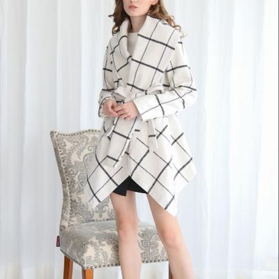 China 22020 Viable Autumn Winter Women's Wool Coat European and American Women's plaid fabric s new Maoni foreign trade coat for sale