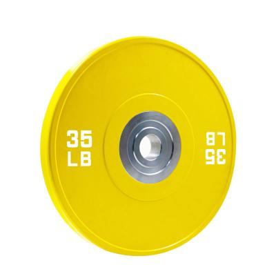 China Durable Accept ODM 35LB Yellow Customizable Wear Resistant Competition Bumper Plates for sale