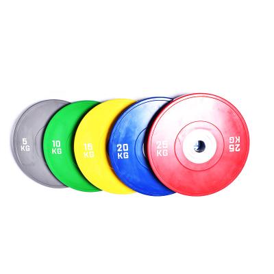 China Durable Power Training Competition Custom Barbell Plates Rubber Color Gym Weightlifting Barbell Bumper Plate Set for sale