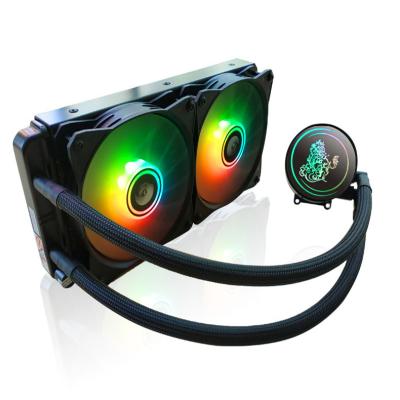 China Argb DC Fan System Water Cooling CPU Computer Case High Performance 2 Double Fan Liquid Cooler For CPU for sale