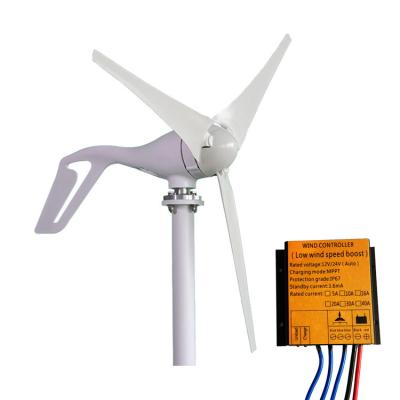 China 500W Horizontal Axis Wind Turbine 12V/24V Off-grid Wind Power Generation System With MPPT Controller A2-500W for sale