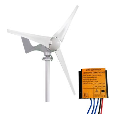 China 500W Horizontal Axis Wind Turbine 12V/24V Off-grid Wind Power Generation System With MPPT Controller A1-500W for sale